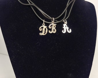 Monogram silver necklace
