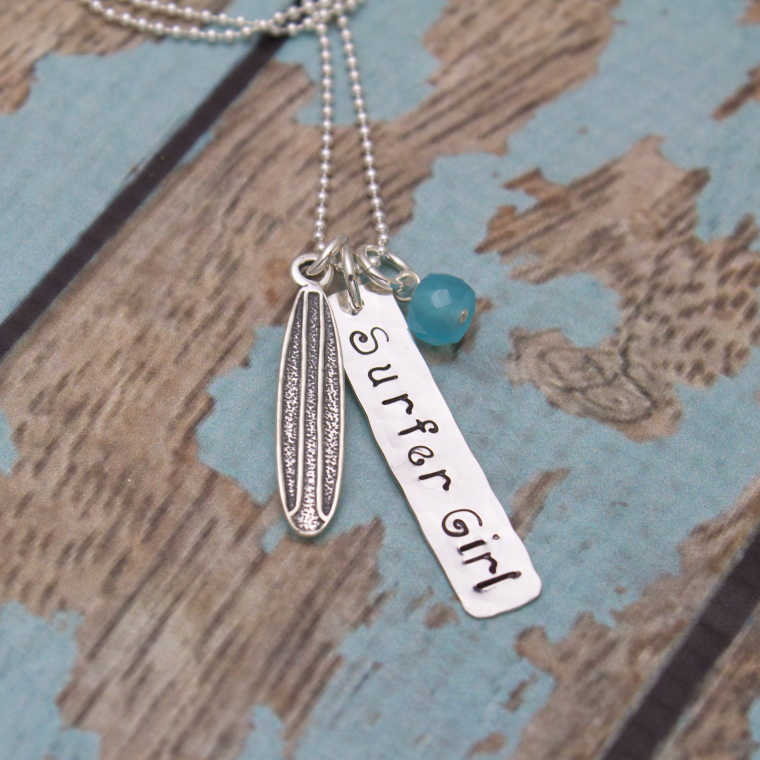 Surfer Girl Necklace Surfer Jewelry Surfboard Necklace