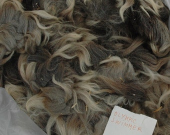 grey, tan, some black and rust, a beautiful fleece