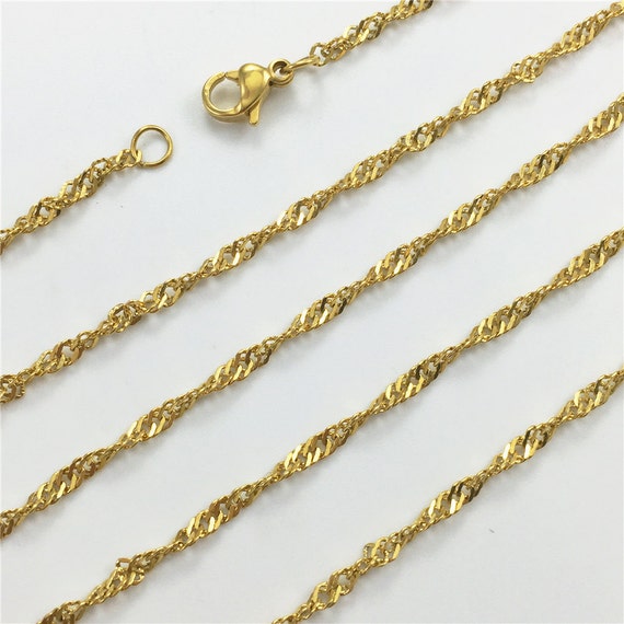 2mm Gold Plated Stainless Steel Chain Stainless Necklaces