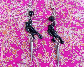 Blackbird Singing in the Dead of Night Earring // The Nevermore Statement