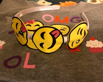 Emoji Headband or Hair Bow 2 sizes