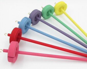 Beginner, student Drop spindle, top or bottom whorl *painted color of your choice