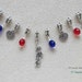 9pc Liberty Patriotic Fourth of July Euro Large Hole Charm Dangles