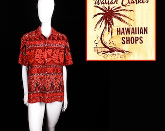 1950's Waltah Clarke's Hawaiian Shirt Made in Honolulu (Medium)