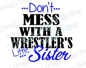 Little sister wrestling fan svg / wrestling sister svg / wrestler svg / school wrestling svg / sister fan / wrestling cut file / vinyl craft