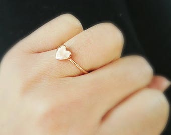 Rose gold tiny heart ring size us 5 3/4