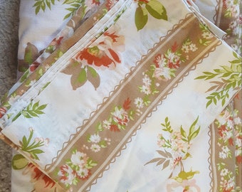 Vintage Queen Sheet set, no fitted sheet, vintage bedding, vintage sheets