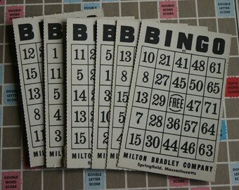 Vintage Bingo Cards- Set of 6