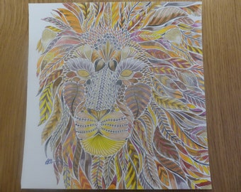 King of the Jungle coloured by Annie (Millie Marotta)