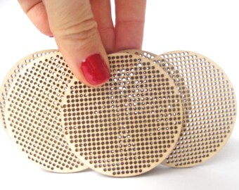 Cross Stitch Shape, 2,5" - 62,5 mm, Circle, Disk, Cross Stitch Blank, Plywood Blank, DIY, Needlepoint Blank, Laser Cut