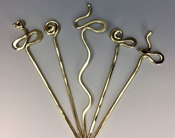 Hair Stick Hand Forged Bronze