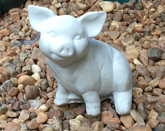 Cement Statue Sitting Pig