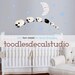 Jumping sheep wall decal, Sheep fabric wall decor, Moon wall art