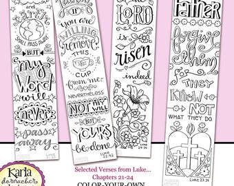 Luke 21 24 Bible Journaling Color Your Own Traceable Bookmarks Illustrated Faith INSTANT DOWNLOAD Scripture