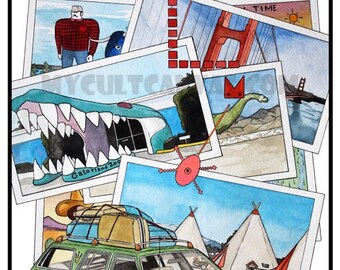 Original National Lampoons Vacation 11" x 17" Art Print Poster Vintage Movie Retro Chevy Chase
