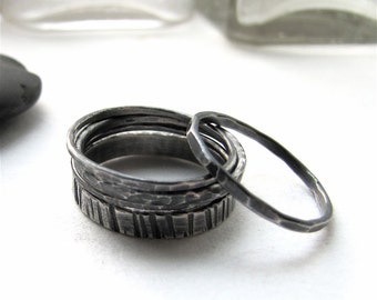 Belfry sterling silver stacking 5 ring set - made to order
