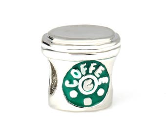 Coffee Cup European Bead Charm