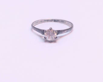 Vintage sterling silver engagement ring
