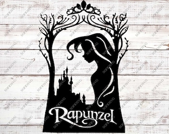 Rapunzel Svg Files - Tangled Svg Design - Disney Princess Clipart - Princess Rapunzel Png - Rapunzel Vector Graphics - Cricut - Sihouette