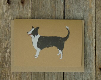 Rustic Collie Dog Card