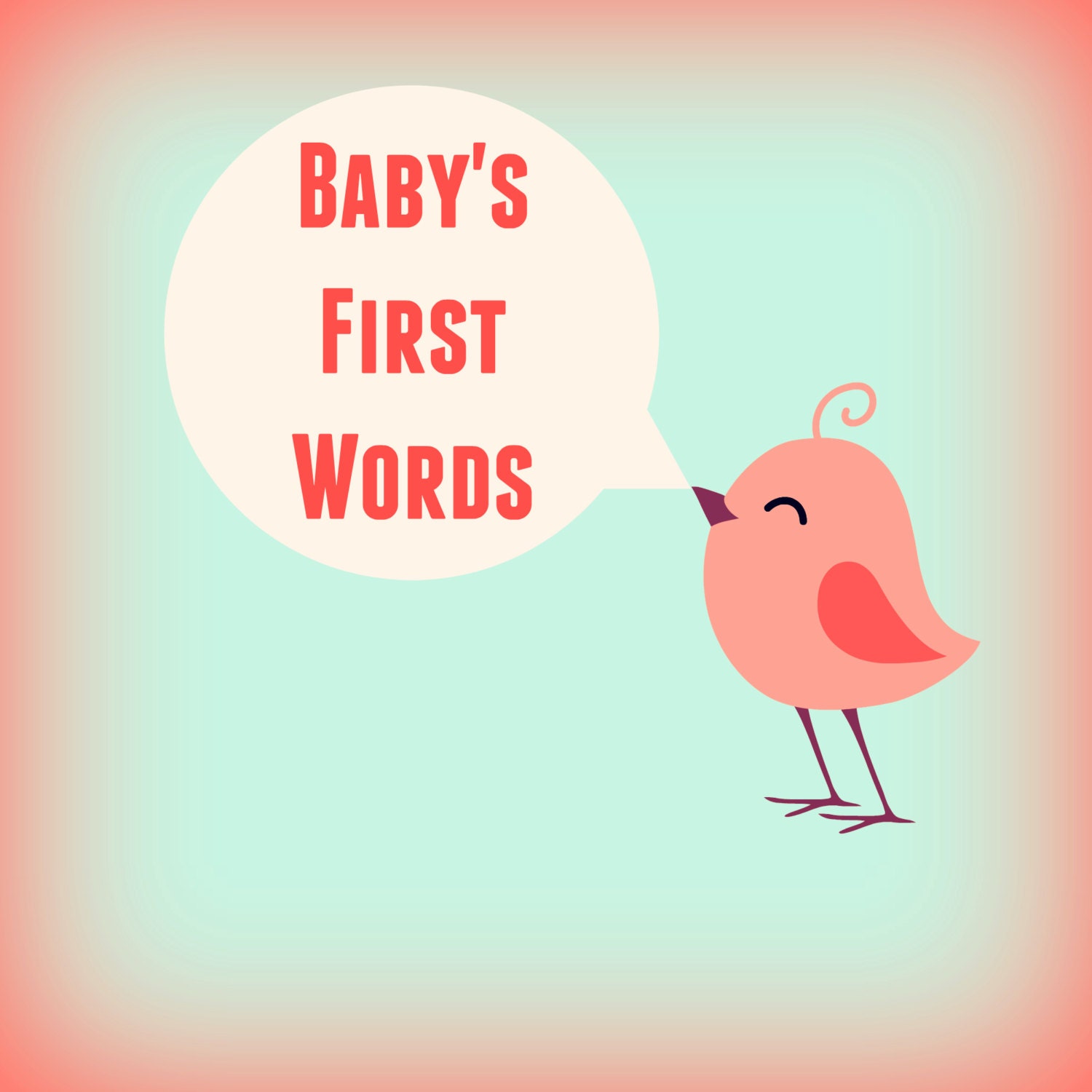 100 First Words To Teach Baby / Printable / Baby's First