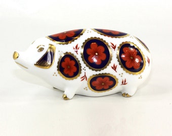 Royal Crown Derby Imari Pig English Bone Chine 1985