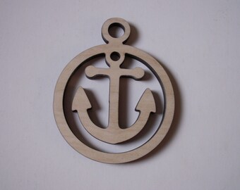 Anchor Ornament, Laser Cut Wood Shapes, Ready to Paint Woodcraft, Christmas Decorations, Wreaths, Tags, Home Decor, Nautical Decor
