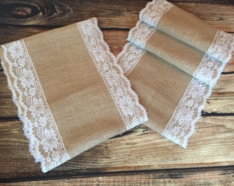 Burlap and Lace Table Runners