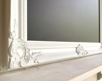 Extra Large MAGNETIC CHALKBOARD 30"x54" White Framed Chalkboard Vintage Ornate Chalkboard Huge Chalkboard Narrow Tall Kitchen Chalkboard
