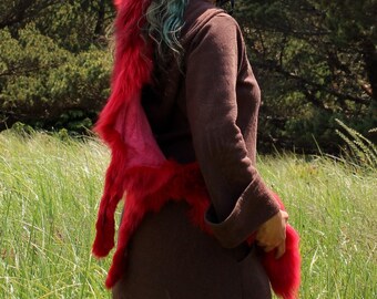 Fox headdress by Lupa - full hide dyed red fox headdress totem dance costume for shamanic ritual and dance