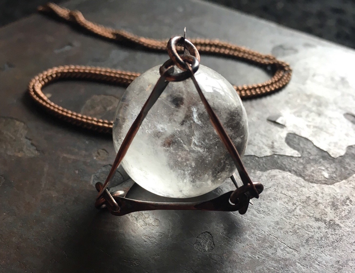 Crystal Ball Necklace Quartz Sphere Healing Crystal Sphere