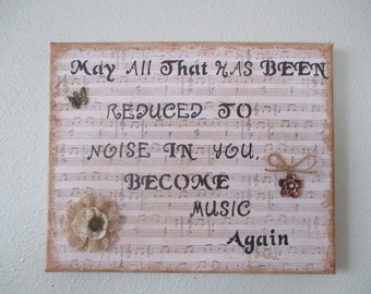 Musical mixed media wall art, wall hanging