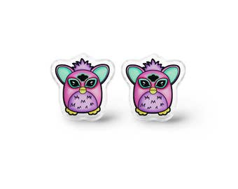 Worship Me Earrings - Aesthetic 90s Grunge Creepy Cute Kei Harajuku Spank Kei