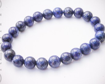 Sagittaire, poissons Pierre de naissance, bracelet en Lapis Lazuli 8mm-Pierre de vérité, Pierre de naissance pour les poissons et Sagittaire, Bracelet Lapis Lazuli