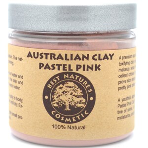 Australian Pastel Pink Clay for stressed, mature skin, helps to refine delicate lines, moisturize, and improve overall texture of the skin.