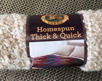 Skein of 8 oz Lion Brand Homespun Yarn /Super Bulky Weight/ Pears colorway