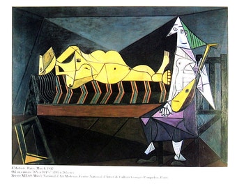 L'Aubade - Picasso Reproduction Print - 1980 Vintage Book Page - Fine Art Print - For Framing - 9 x 11