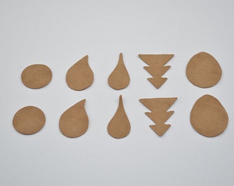Set of 10 forms camel suede for jewelry making