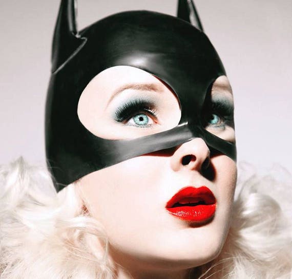 Latex Hood Latex Cat Woman Hood Latex Cat Mask