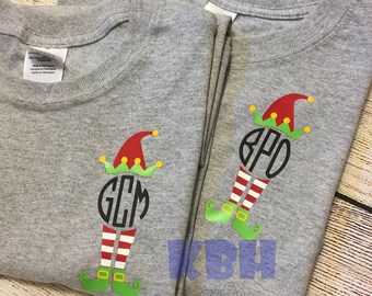 Christmas Monogram Elf Shirt
