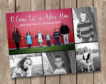 O Come Let Us Adore Him Christmas Card