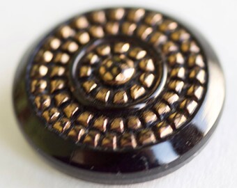 Black Glass with Circles Button