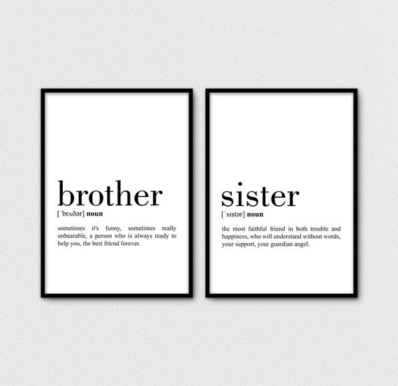 Brother and Sister Print Set of 2 Definition Sister