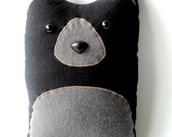 Black Bear Woodland Plush Stuffed Animal Pillow - Winston