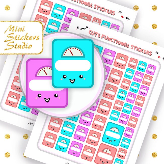 Cute Scales Stickers Weight Tracker Planner Stickers Filofax