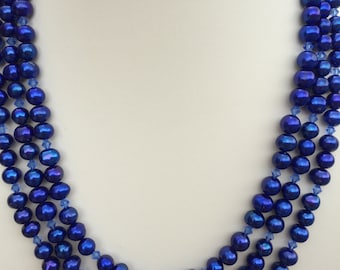 Blue Freshwater Pearl Necklace