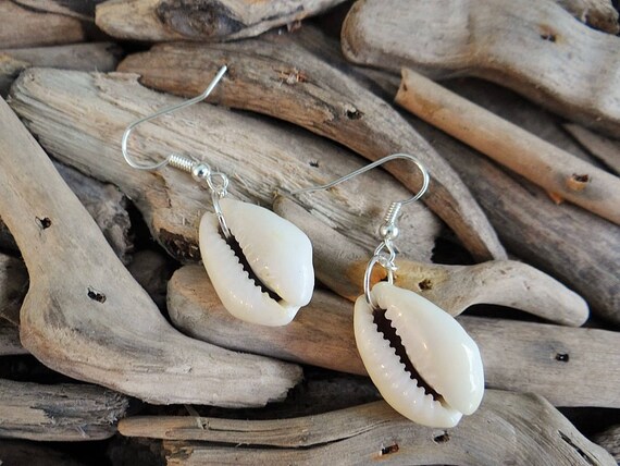 Fertility Charm Solid Cowrie Cowry Earrings I'm Really A Mermaid Genuine Natural Seashell Shell Sea Earring Ear Jewelry Beach Wedding