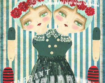 Leah & Norah, Conjoined Twins Articulated Paper Doll
