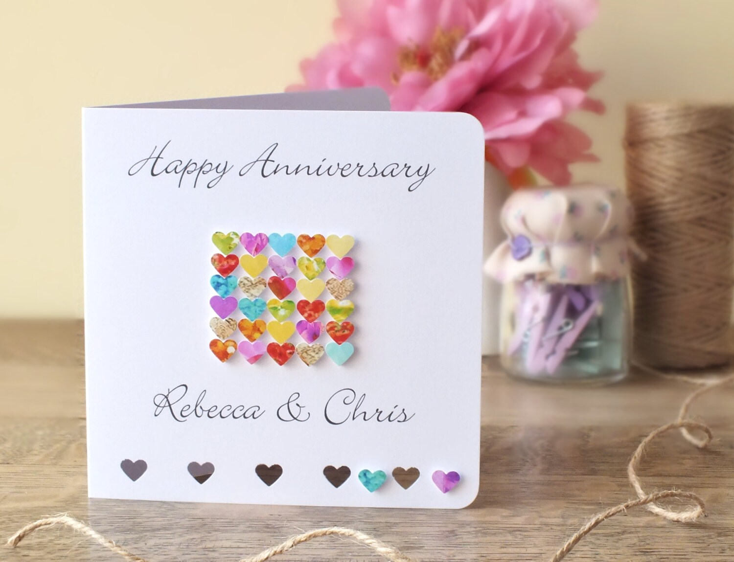 Handmade 3D Wedding Anniversary Card Personalised Wedding